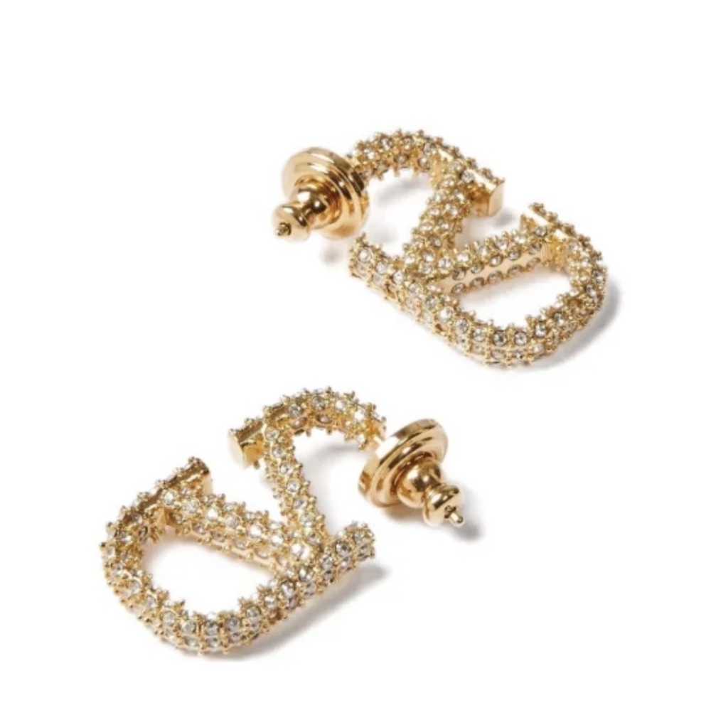 Gold Crystal Stud Earrings
